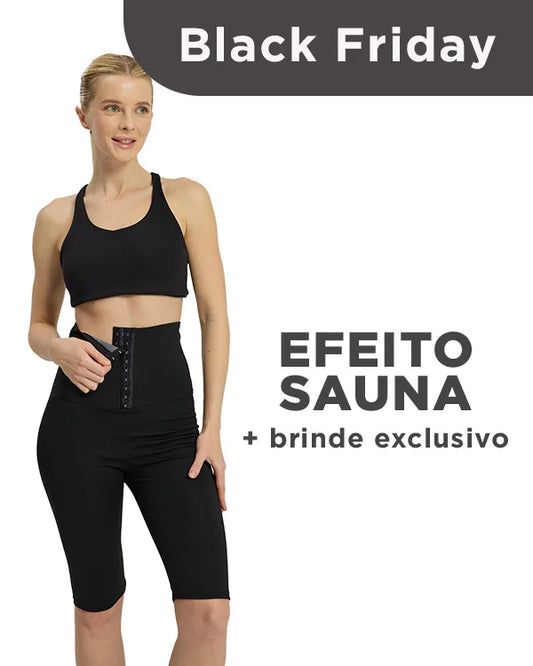Shorts Sweat Efeito Sauna – Modelagem e Conforto | Brinde Exclusivo