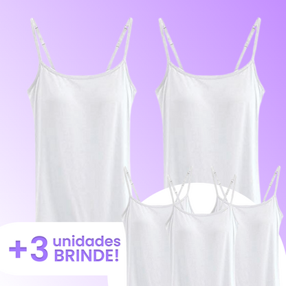 Camiseta Confort com Sutiã Embutido – Suporte e Conforto Sem Marcas | Tecido Respirável | Promoção: Pague 2 Leve 5